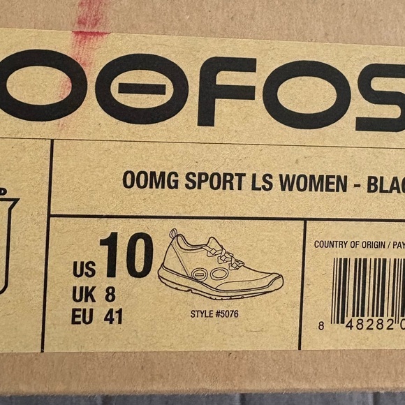 OOFOS Oomg Sport LS Lace Up Women's Black Sneakers Shoes NWT - Picture 5 of 7